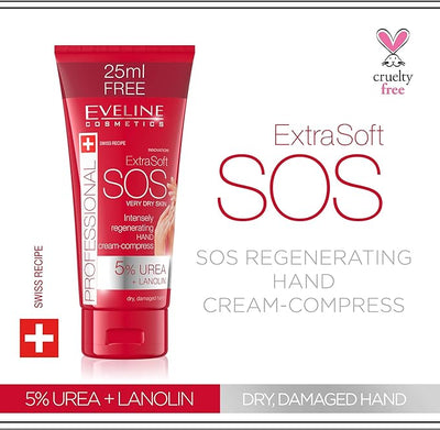 ExtraSoft SOS Intensively Regenerating Hand Cream for Very Dry Skin - 5% Urea + Lanolin