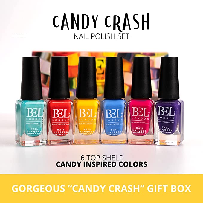 Bel London Candy Crash Luxury 6 Pack Nail Polish Set Multicolor, Size: 10 ml Each 6 Bottles